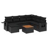 vidaXL 8 pcs conjunto sof&aacute;s de jardim com almofad&otilde;es vime PE preto