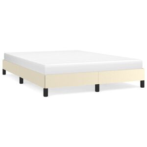 vidaXL Estrutura de cama 140x200 cm couro artificial cor creme