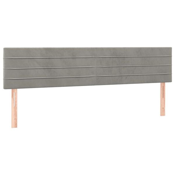 vidaXL Cabeceiras cinzento-claro 160x5x78/88 cm veludo