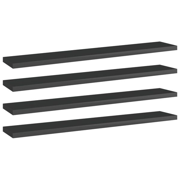 vidaXL Prateleiras para estante 4 pcs 60x10x1,5cm contraplacado preto