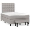 vidaXL Cama boxspring com colch&atilde;o 120x190 cm tecido cinzento-claro