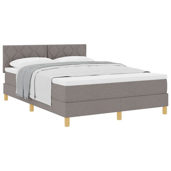 vidaXL Cama box spring com colch&atilde;o Cinzento-acastanhado 160 x 200 cm