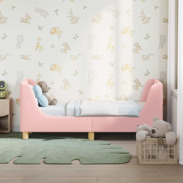 vidaXL Estrutura de Cama para Crian&ccedil;a com Cabeceira Rosa 70 x 140 cm