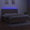 vidaXL Cama box spring colch&atilde;o/LED 200x200cm tecido cinza-acastanhado