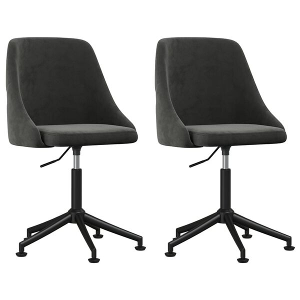 vidaXL Cadeiras de jantar 2 pcs veludo cinzento-escuro