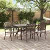 vidaXL Conjunto de Jantar para Jardim 7 pcs Bronze Alum&iacute;nio