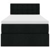 vidaXL Estrutura de cama otomana com colchão preto tecido