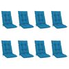vidaXL Cadeiras de jardim reclin&aacute;veis c/ almofad&otilde;es 8 pcs teca maci&ccedil;a