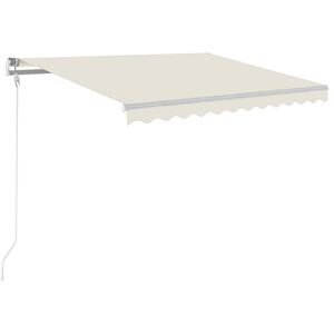 vidaXL Toldo autom&aacute;tico com LED e sensor de vento 300x250 cm creme