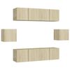 vidaXL 6 pcs conjunto m&oacute;veis de TV derivados madeira carvalho sonoma