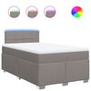 vidaXL Cama boxspring c/ colch&atilde;o 120x190cm tecido castanho-acinzentado