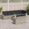 vidaXL Conjunto de Sof&aacute; de Jardim 9 pcs Cinzento-claro vime PE