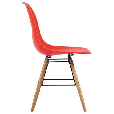 vidaXL Cadeiras de jantar 4 pcs plástico vermelho