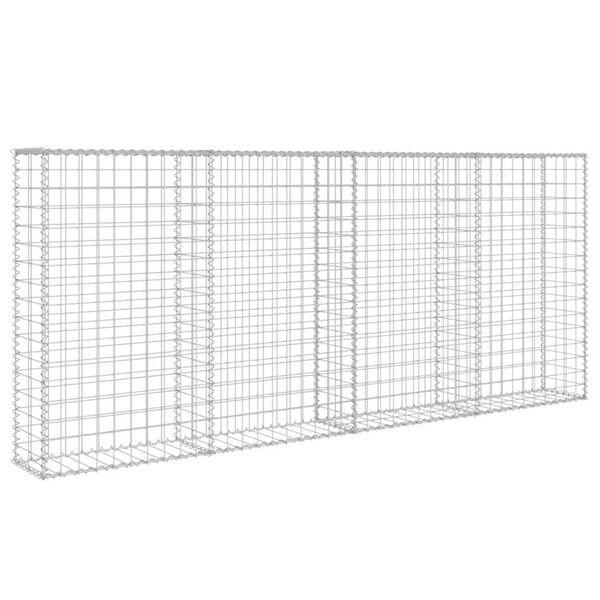 vidaXL Muro gabi&atilde;o com tampas a&ccedil;o galvanizado 200x20x85 cm