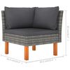 vidaXL 4 pcs conjunto lounge de jardim c/ almofad&otilde;es vime PE cinzento