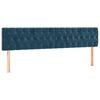 vidaXL Cabeceira de cama c/ luzes LED veludo 180x7x78/88cm azul-escuro