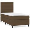 vidaXL Cama com molas/colch&atilde;o 90x190 cm tecido castanho-escuro
