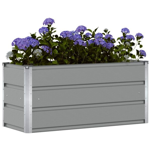 vidaXL Floreira Cinzento-claro 100 x 40 x 45 cm A&ccedil;o