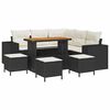 vidaXL Conjunto de Sof&aacute; de Jardim 9 unid. Preto vime PE