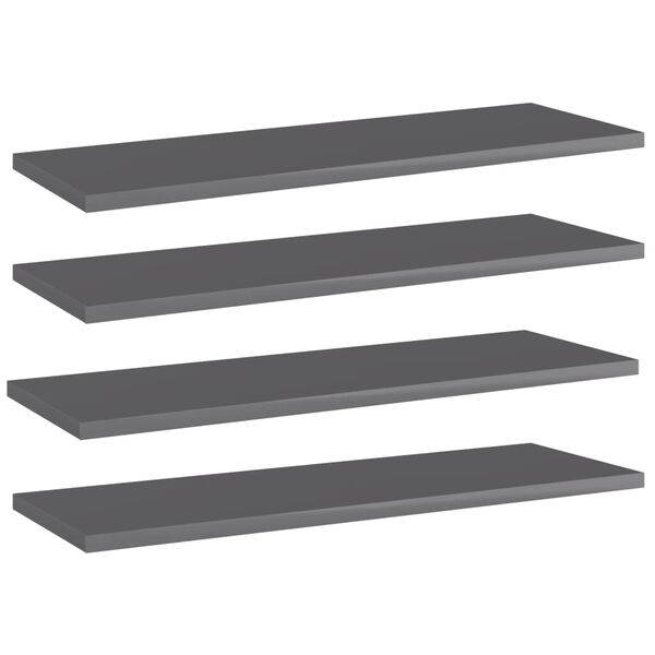 vidaXL Prateleiras para estante 4 pcs 60x20x1,5cm contraplacado cinza