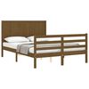 vidaXL Estrutura cama cabeceira 140x190 cm madeira maci&ccedil;a castanho-mel