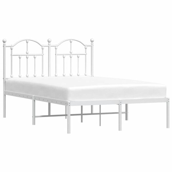 vidaXL Estrutura de cama com cabeceira 120x200 cm metal branco