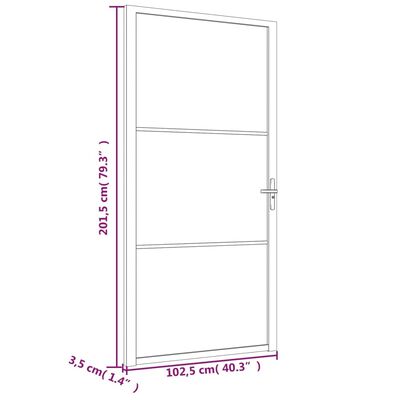 vidaXL Porta de interior 102,5x201,5 cm vidro ESG e alumínio preto