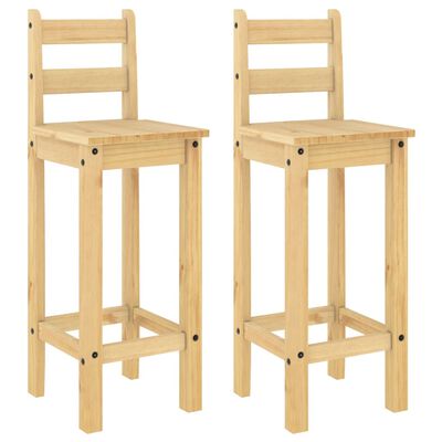 vidaXL Cadeiras de bar 2 pcs madeira de pinho maciça