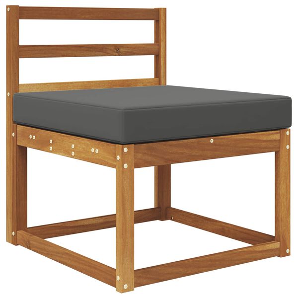 vidaXL Almofada para Sof&aacute; Externo Antracite 60 x 60 x 8 cm Poli&eacute;ster