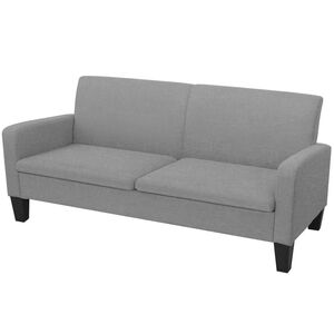 vidaXL Sof&aacute; de 3 lugares 180x65x76 cm cinzento-claro
