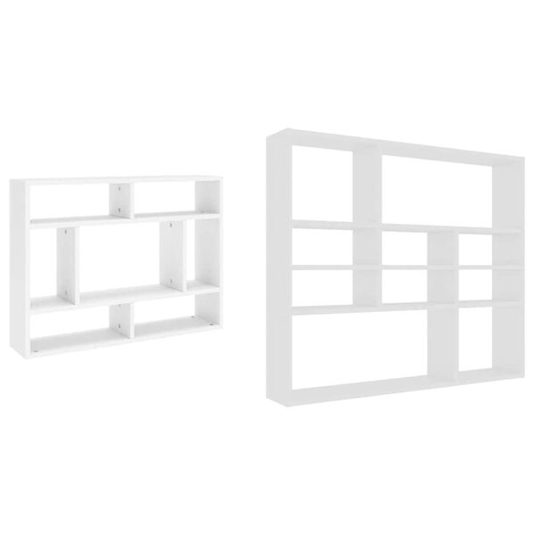 vidaXL Estante de parede 90x16x78 cm contraplacado branco