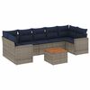 vidaXL 8 pcs conjunto sof&aacute;s p/ jardim c/ almofad&otilde;es vime PE cinzento