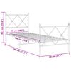 vidaXL Estrutura de cama com cabeceira e p&eacute;s 75x190 cm metal preto