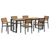 vidaXL Conjunto de Jantar para Jardim 7 unid. Preto