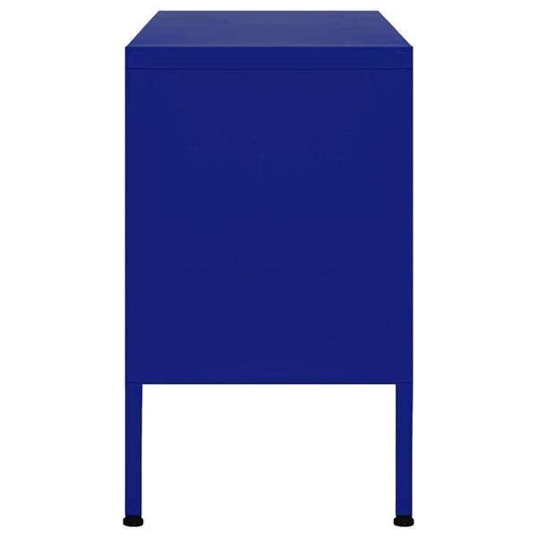 vidaXL Móvel de TV aço 105x35x50 cm azul-marinho
