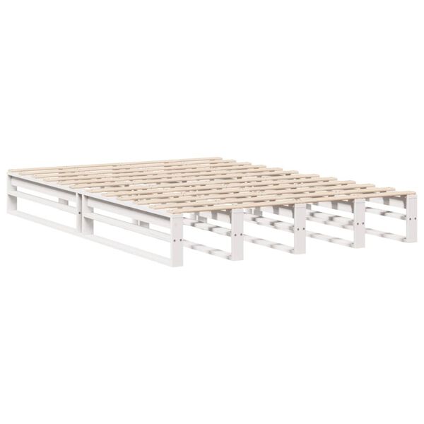 vidaXL Cama sem colchão 140x200 cm madeira de pinho maciça branco
