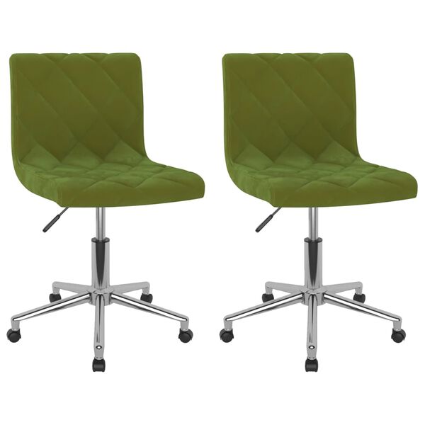 vidaXL Cadeiras de jantar girat&oacute;rias 2 pcs veludo verde-claro