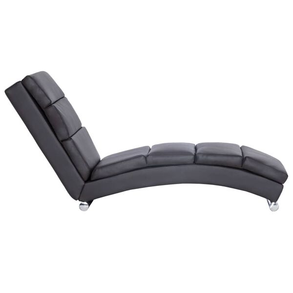 vidaXL Chaise longue couro artificial cinzento