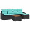 vidaXL Conjunto de Sof&aacute; de Jardim 6 unid. Preto vime PE