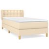 vidaXL Cama com molas/colch&atilde;o 90x200 cm tecido cor cr&egrave;me