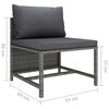 vidaXL 3 pcs conjunto lounge de jardim c/ almofadões vime PE cinzento