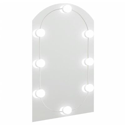 vidaXL Espelho com luzes LED 60x40 cm vidro arqueado