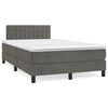 vidaXL Cama boxspring com colch&atilde;o 120x190 cm veludo cinzento-escuro