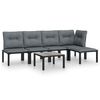 vidaXL 6 pcs conjunto lounge de jardim vime PE preto e cinzento