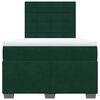 vidaXL Cama boxspring com colch&atilde;o 120x200 cm veludo verde-escuro