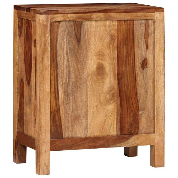 vidaXL Mesa de cabeceira com 2 gavetas, madeira de ac&aacute;cia maci&ccedil;a