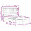 vidaXL Cama com estante sem colchão 135x190 cm pinho maciço branco