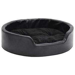 vidaXL Ninho para c&atilde;es 69x59x19 cm pel&uacute;cia/couro artificial preto