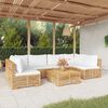 vidaXL 7 pcs conjunto lounge jardim c/ almofad&otilde;es madeira teca maci&ccedil;a