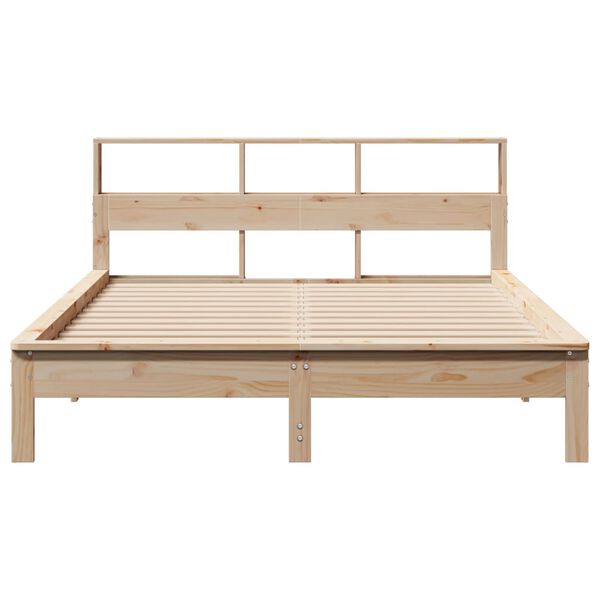 vidaXL Cama sem colchão 135x190 cm madeira de pinho maciça